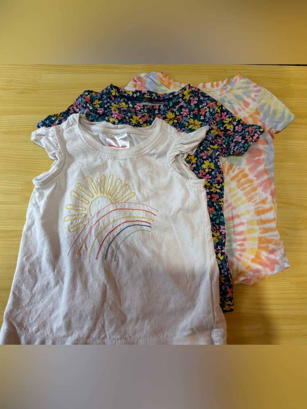 Set of three girls toddler tees size 3T. Hanna Anderson & Old Navy
